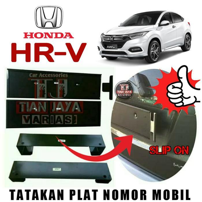 Tatakan Dudukan Plat Nomor Mobil Honda HRV Model Pejabat Selip Samping
