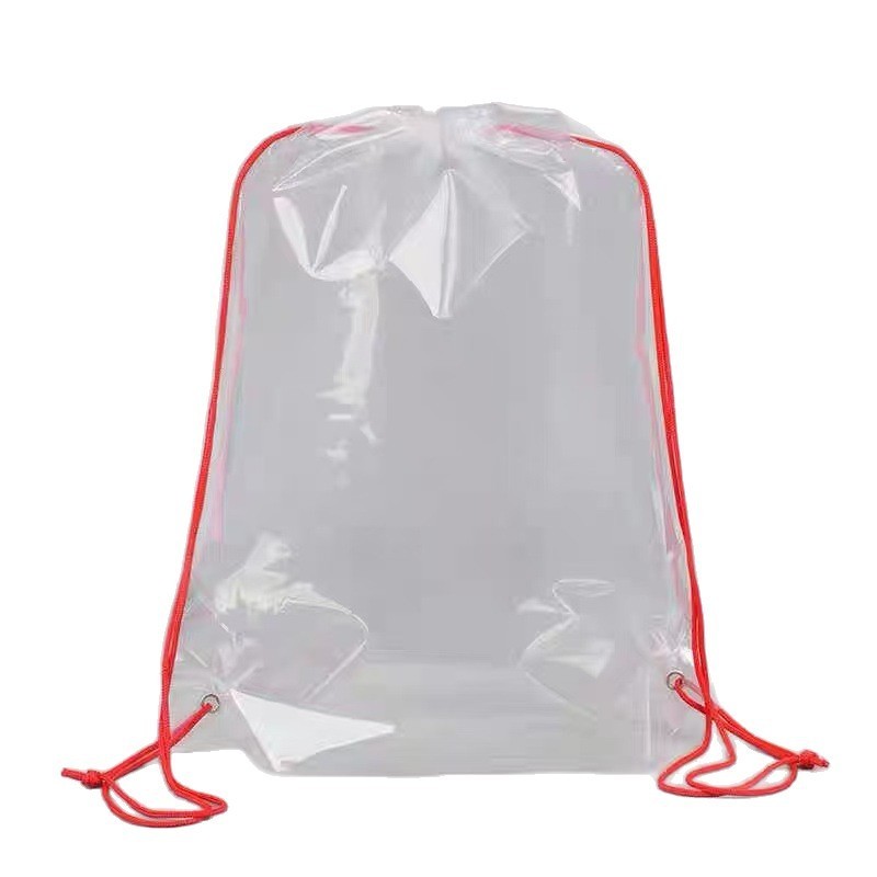Transparent Plastic Drawstring Bag Waterproof Doll Storage Organizer Clothing Storage Bag for Claw