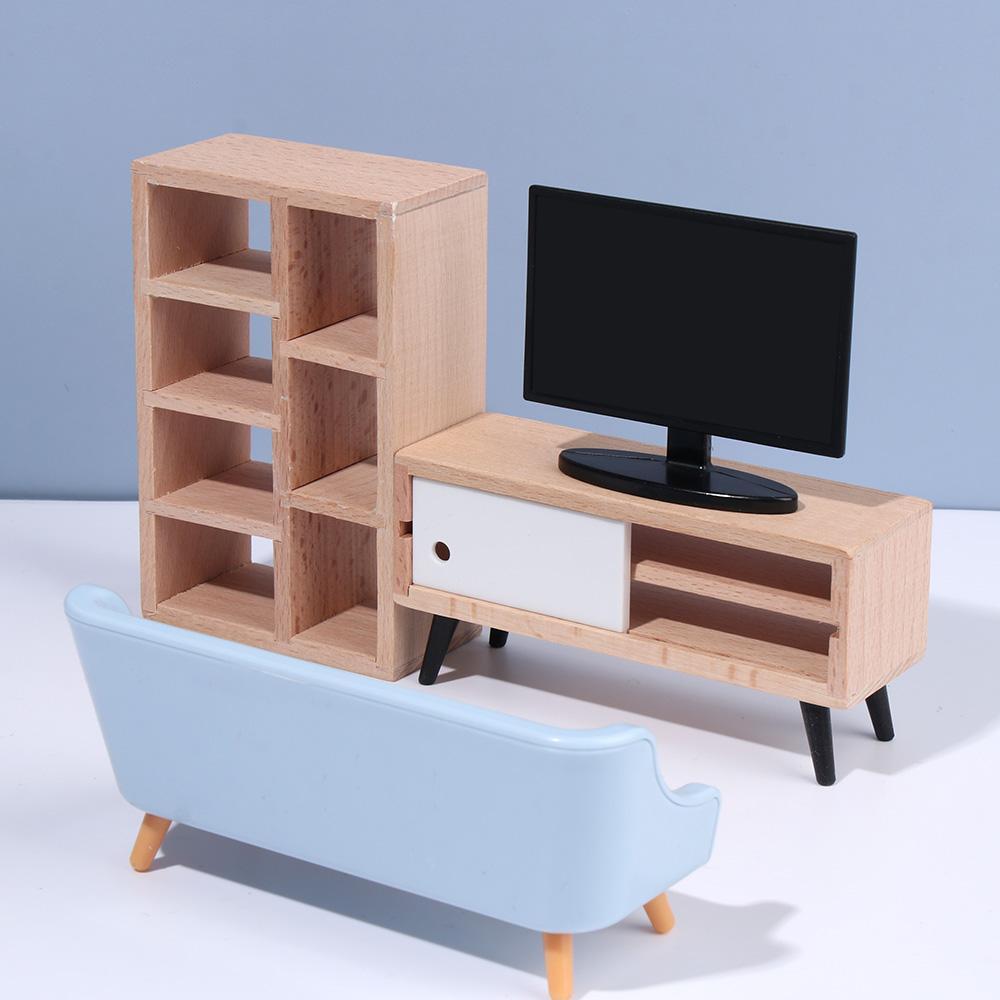 Miniature Sofa TV Cabinet Wardrobe For 1:12 Scale Dollhouse Furniture Mini Furnishing Scene Model