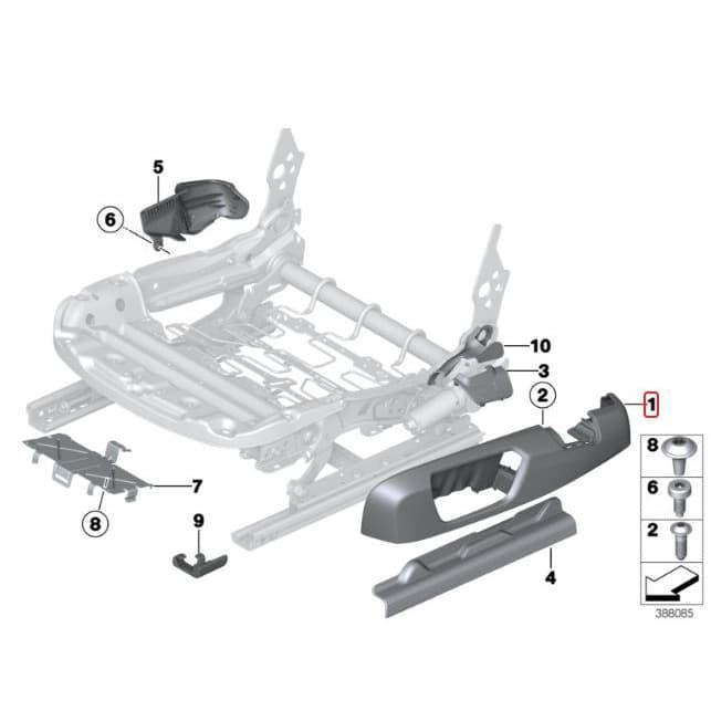 Ready Original BMW F30 F32 Cover Trim Panel Penutup Jok Depan Electric Seat
