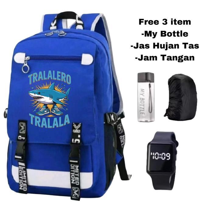 ASLI Tas anak motif hiu lucu-Tas ransel karakter hiu-Tas sekolah anak gambar ikan hiu-Tas anak lucu