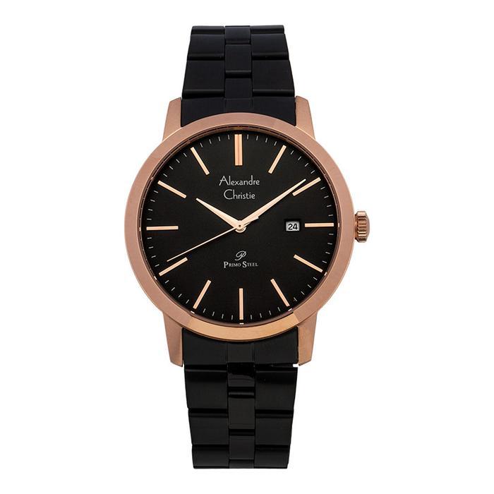 JAM TANGAN PRIA ALEXANDRE CHRISTIE PRIMO STEEL AC 1007 MD BBRBA ACF-1007 AC 1007 AC1007 BLACK DIAL