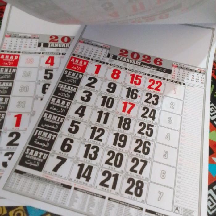 "New" Kalender Dinding Polos Jawa Lengkap 2026 Ukuran 32x48cm Penanggalan Pranata Mangsa Akurat