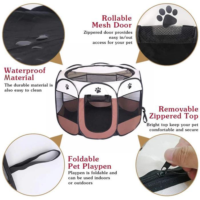 KANDANG LIPAT KUCING ANJING PORTABLE PAGAR TENDA LIPAT HEWAN PORTABLE