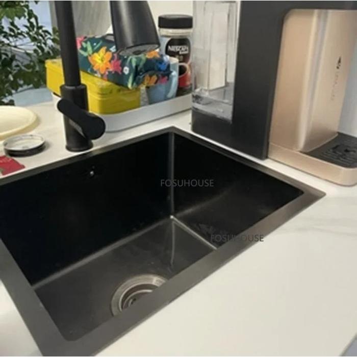 VELAR KITCHEN SINK UNDERMOUNT 45X45 CM HITAM - BAK CUCI PIRING MINIMALIS 1 LUBANG 4545 KOTAK