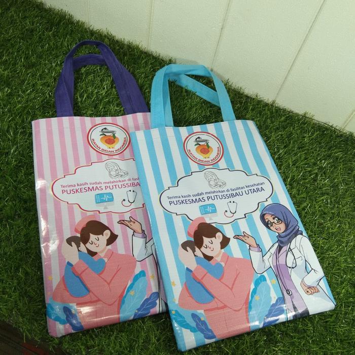 Younger_Shop Souvenir Bagus Tas Bidan Custom Kia 5Pcs Souvenir Partus Bidan Tebal Pakai Nama Bahan