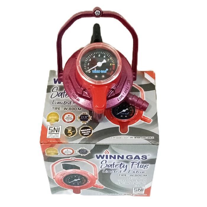 Winn Gas Regulator W-800 Meter Safety Plus Limited Edition Untuk Tekanan Rendah Dengan Sistem Double
