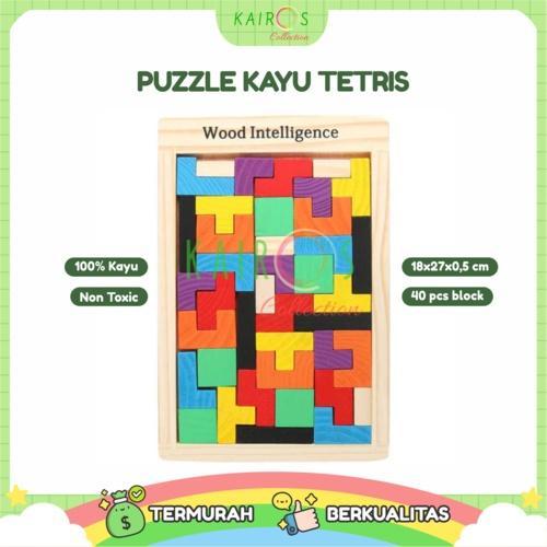 ` Puzzle Kayu Tetris Mainan Edukasi Balok Kayu Tetris Anak Laki Laki Perempuan