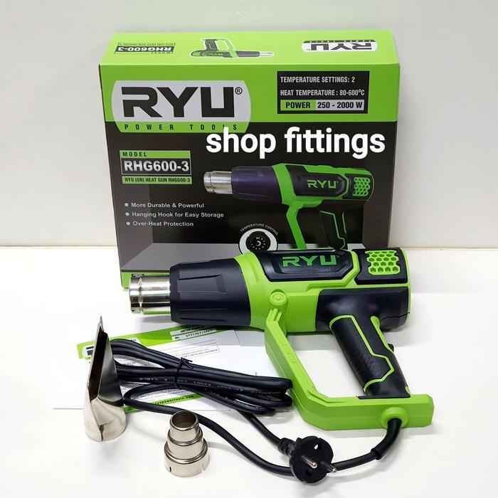 maju store12 RYU RHG 600 Blower Heat Gun Mesin Pemanas Hot Air Gun Atur Setel Panas
