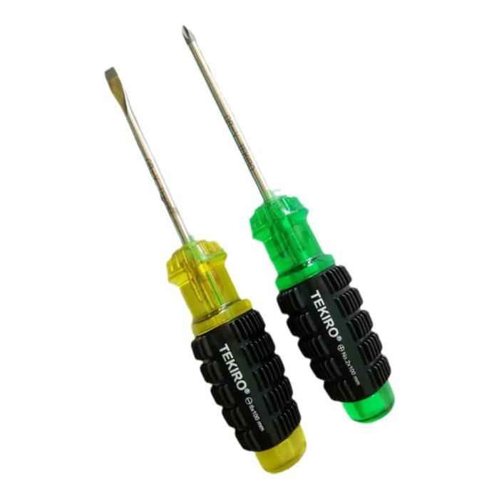 Tekiro Tools - Obeng Gagang Karet 6Mm Original - Obeng Plus Obeng Min Original