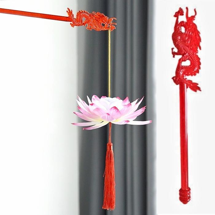 Tongkat Lampion Naga Merah Gantungan Tongkat Lampion Premium Murah