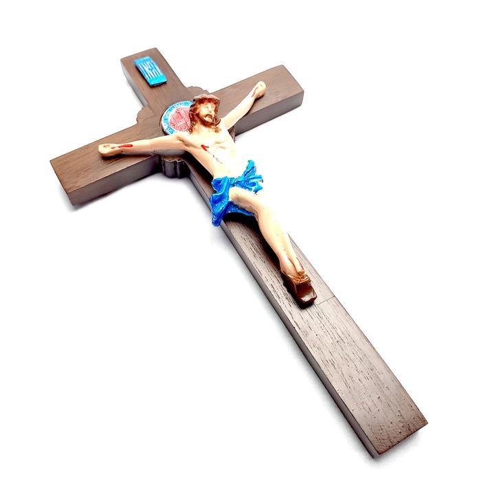 Jual Salib Dinding St Benedictus 30 cm Korpus Fiber/Salib Gantung Katolik/Salib Hiasan Dinding