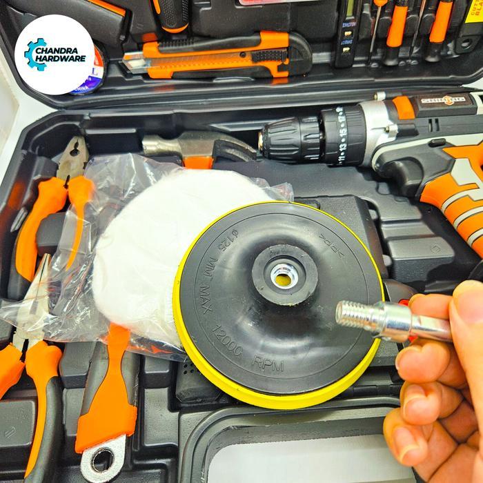 Bor Cordless Toolkit Full Set Bor Batre Shining Lengkap Bor Poles 2 Batre Koper Terlaris