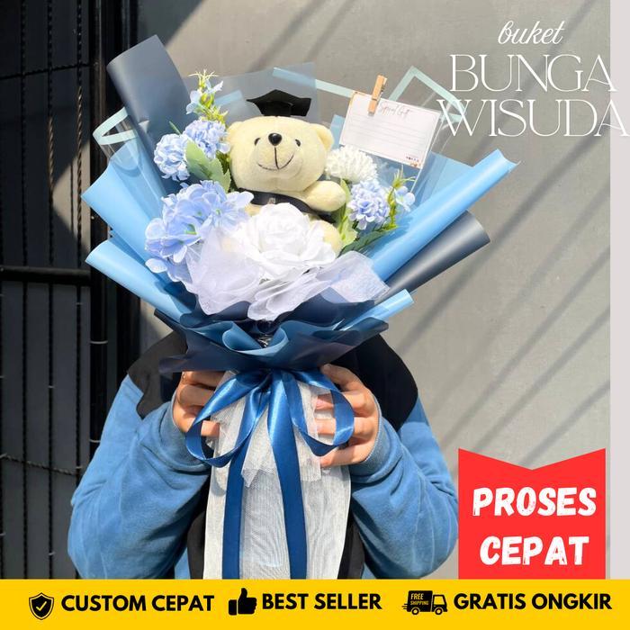 BUKET BONEKA WISUDA / BUCKET BUNGA ARTIFICIAL WISUDA COWOK CEWEK SKRIPSI SIDANG GRADUATION PREMIUM