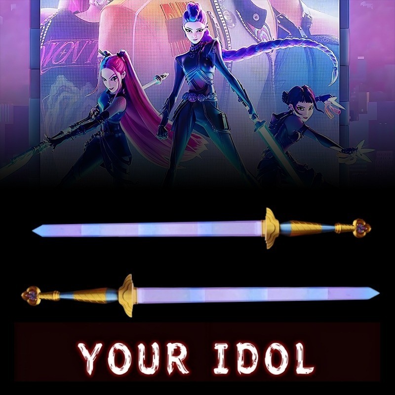 Kpop Rumi Sword With Symbol Outfits Demon Roleplay Hunters Sword Cosplay Prop Women Men Halloween