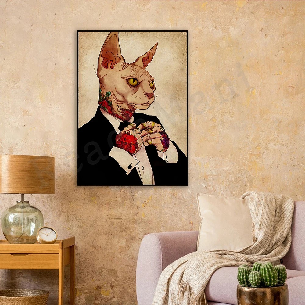 Cat Poster/ Sphynx Cat Poster/ Sphynx Lover Gift/ Cat Wall Art