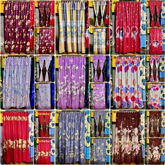 NEW Gorden tali perekat pintu dan jendela motif jendela minimalis Kain Katun Curtain Diskon