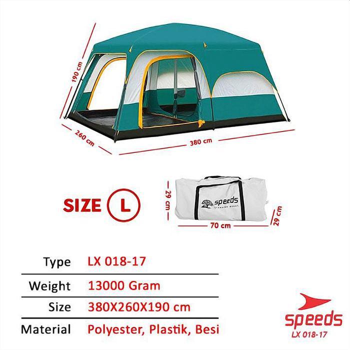 Eiger - Speeds Tenda Besar Tenda Camping 6-8 Orang Anti Hujan Outdoor 018-17