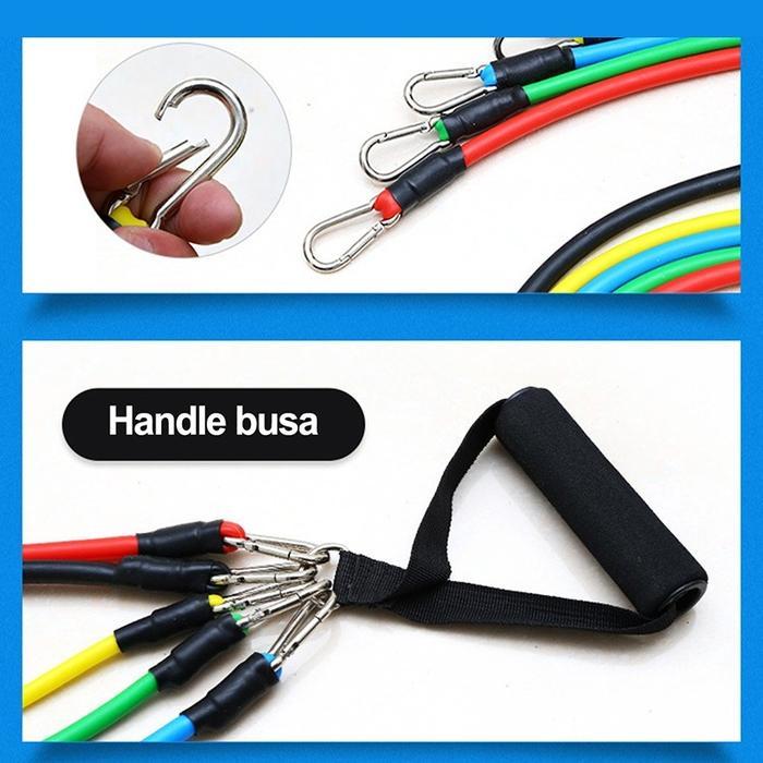 Resistance Bands 11 in 1 Set Tali Pembantu Fitness Gym Power/11 in 1 SET TALI PEMBANTU FITNESS GYM