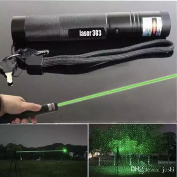 Premium [Kbm] Green Laser Pointer 303 / Senter Jarak Jauh Presentasi Rechargeable Original