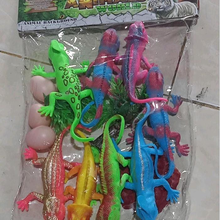 MAINAN ANAK PATUNG BINATANG TOKEK BUNGLON BUAYA/MAINAN ANAK Toy Karet