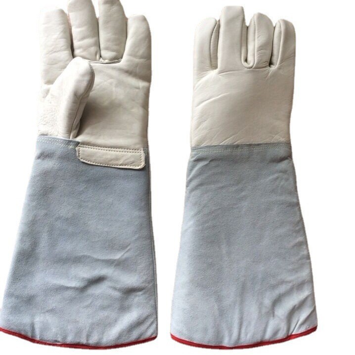 Sarung Tangan Safety - Sarung Tangan Tahan Dingin & Anti Cairan Nitrogen, Lapisan Bulu Halus, Kulit 