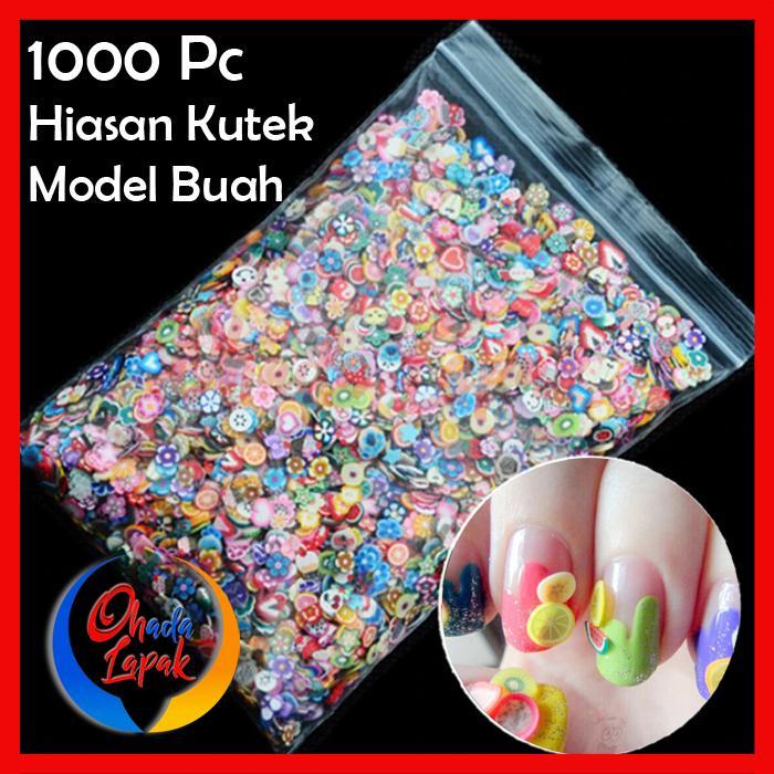 Hiasan Kuku Nail Art Tips Filler Slime Fruit 1000pcs Hiasan Kuku Buah