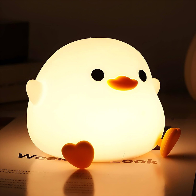 DoDo Duck Night Light, Cute Duck Lamp, Rechargeable Dimmable Nightlight, Silicone LED Bedside Lamp