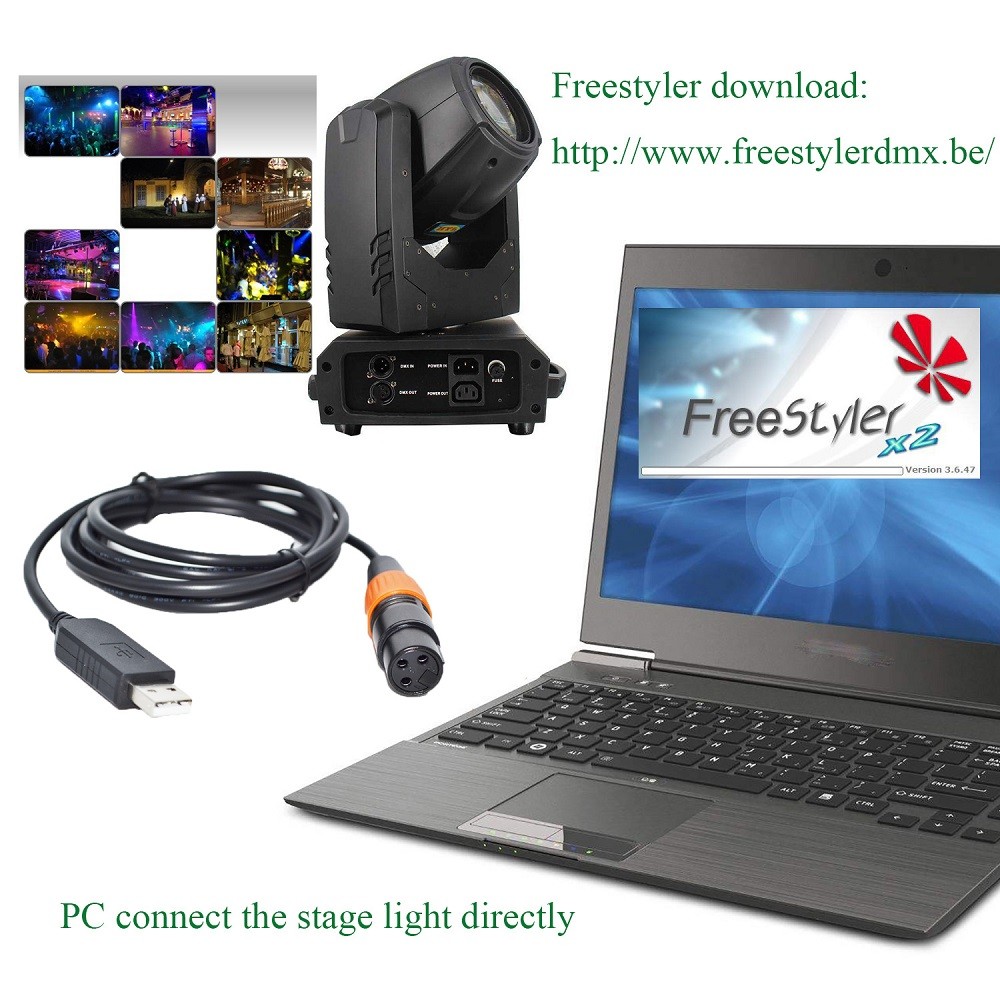 FTDI RS485 DMX512 TO USB XLR 3PIN 3P DMX FEMALE DMXKING DMXCONTROL FREESTYLER DMX400 CABLE QLC+