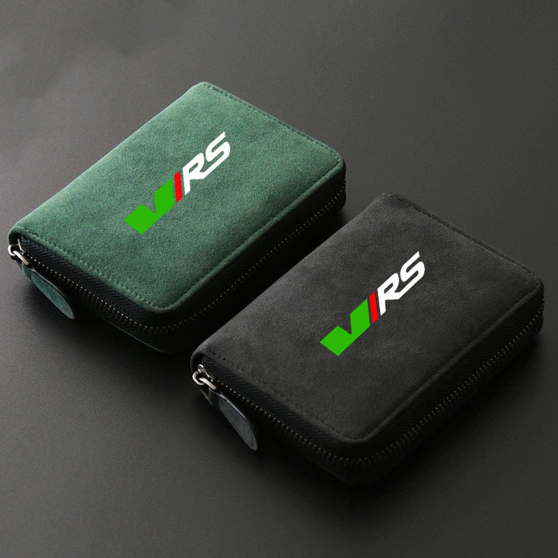 Car Card Bag Credit Card Holder Wallets Cards key Bag for Skoda VIRS VRS RS Octavia Fabia Rapid