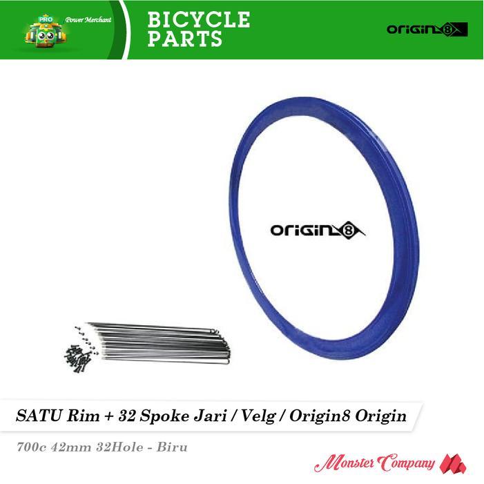 Rim + 32 Spoke Jari / Velg / Origin8 700c 42mm 32Hole Track Attack