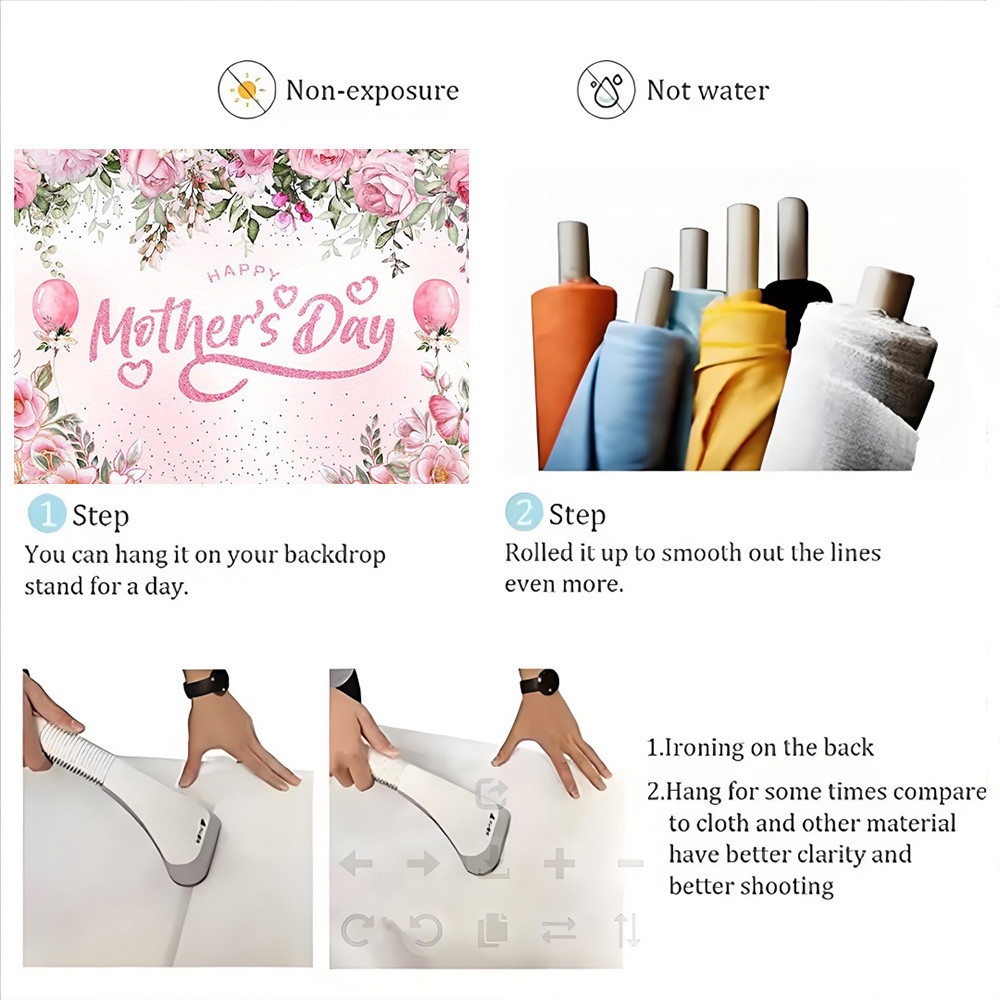 Happy Mother's Day Theme Background Supplies Balloon Flowers Decoration Banner Adult Portrait Photo