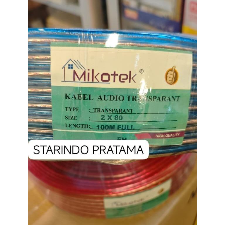 Kabel Listrik Transparan Mikotek 2 X 80 100 Meter / Kabel Audio Serabut 2X80 100M