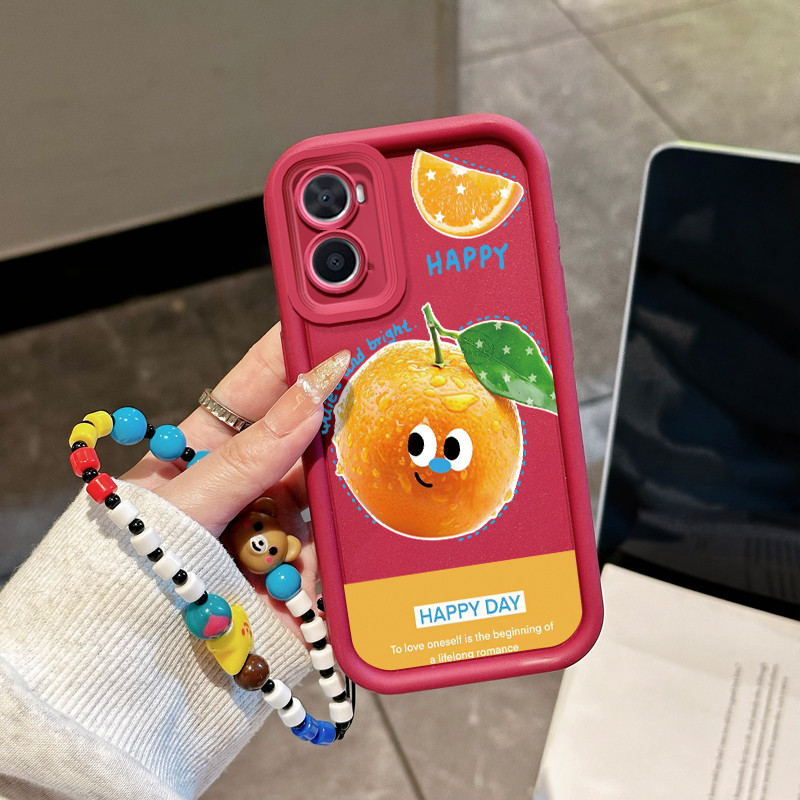 Casing Hp untuk OPPO A36 A76 A96 Case Casing pola Oranye dan mangga Silikon Cesing Softcase Kasing H