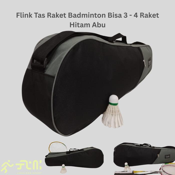 Yonex - Tas Raket Badminton Bulutangkis Slempang Bisa 3 Raket Hitam Abu