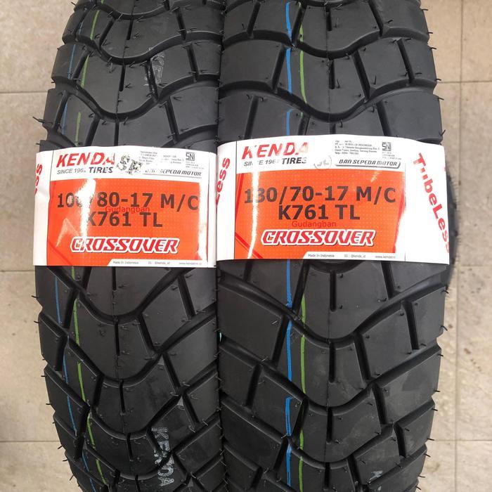 ( PAKET 2 BAN RING 17 ) K761 100 80 17 dan 130 70 17 Ban luar motor dual sport semi trail ORIGINAL
