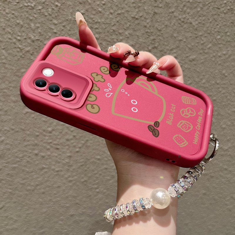 Casing Hp untuk VIVO V27 5G V27 Pro 5G Case Casing HP Softcase ceruk Soft Shell dengan Tali Silikon 