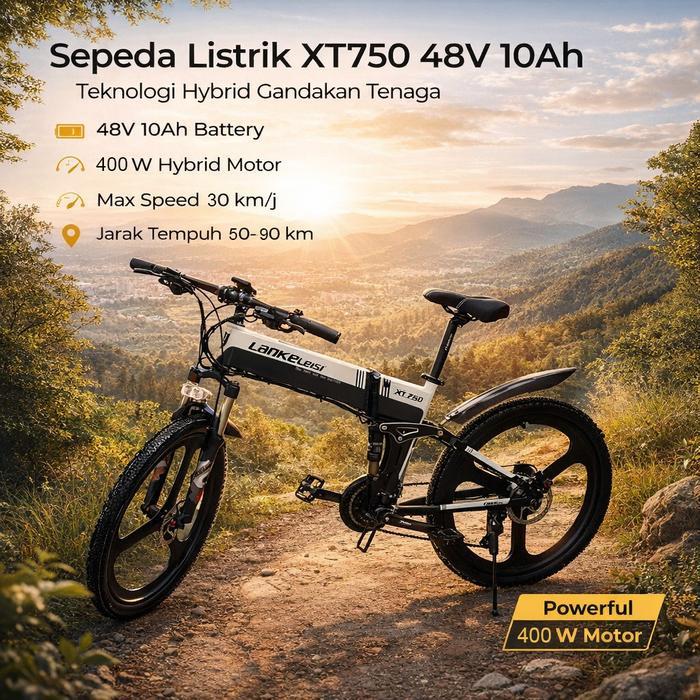 TERLARIS SEPEDA ELEKTRIK SEPEDA LISTRIK LIPAT FOLDING E-BIKE SMART MOPED SPORTS VERSION 48V 10AH