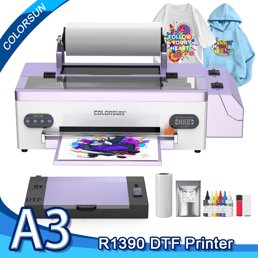Colorsun R1390 DTF Printer Impresora A3 DTF T-Shirts Printing Machine A3 DTF Printer For T-Shirts