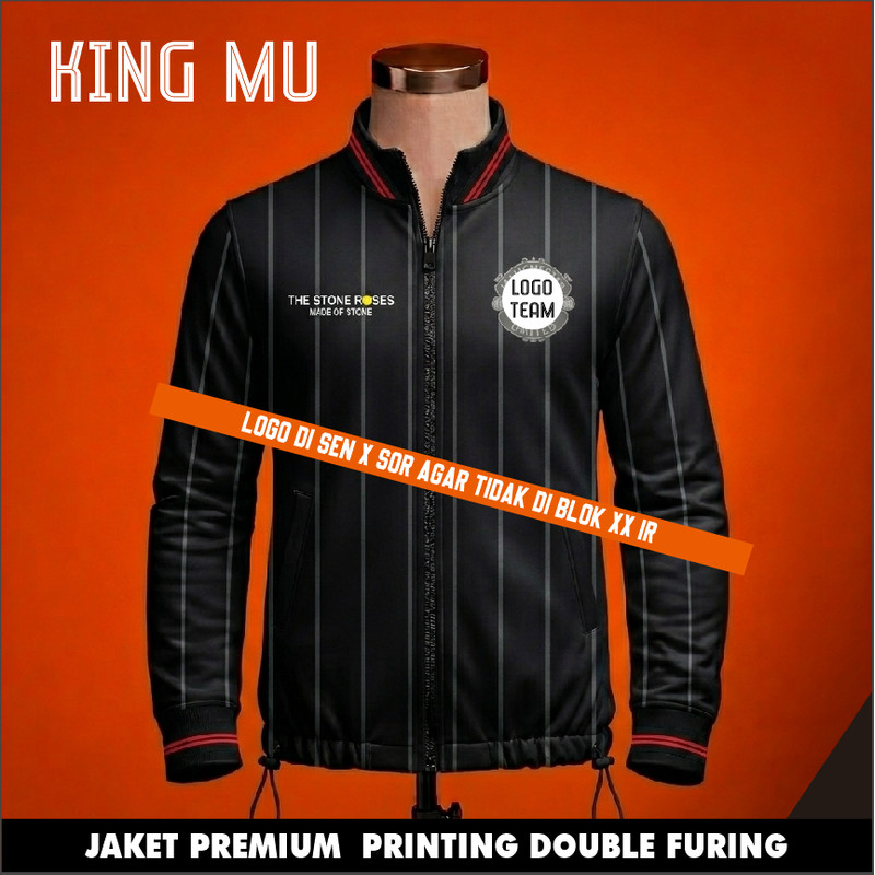 Noise  JAKET ZIPPER Desain terbaru retro style berkerah satuan full printing JAKET LOTTO  Custom BUK