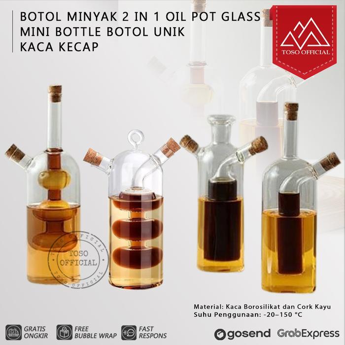 BOTOL MINYAK 2 IN 1 OIL POT GLASS MINI BOTTLE BOTOL UNIK KACA KECAP