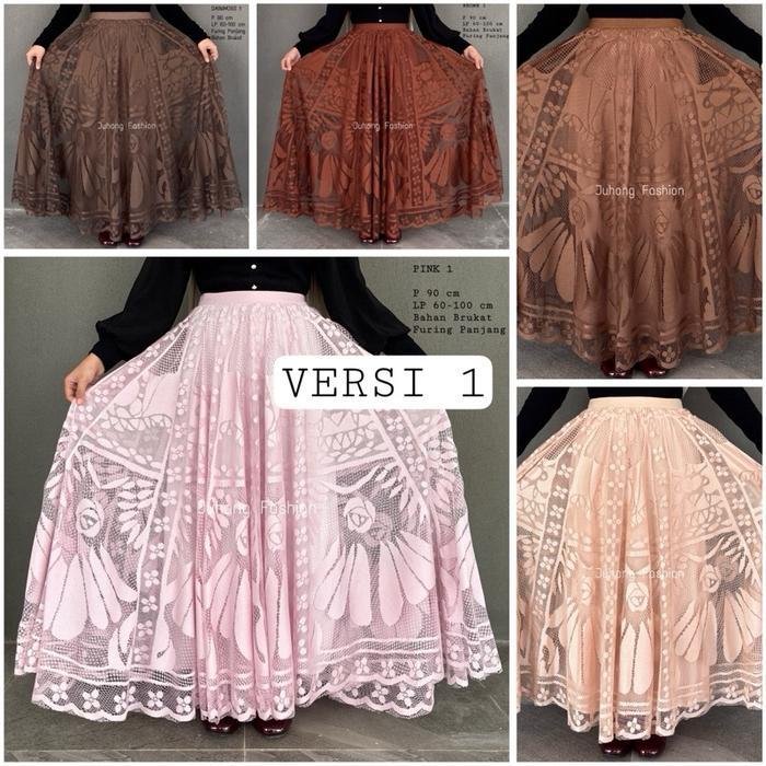 Queen - Rok Brukat Lace Panjang Premium Import Tbk