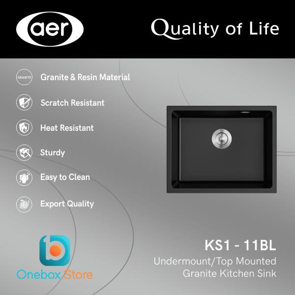 AER Undermount Sink Granite Bak Cuci Piring Granit KS1 11 BL