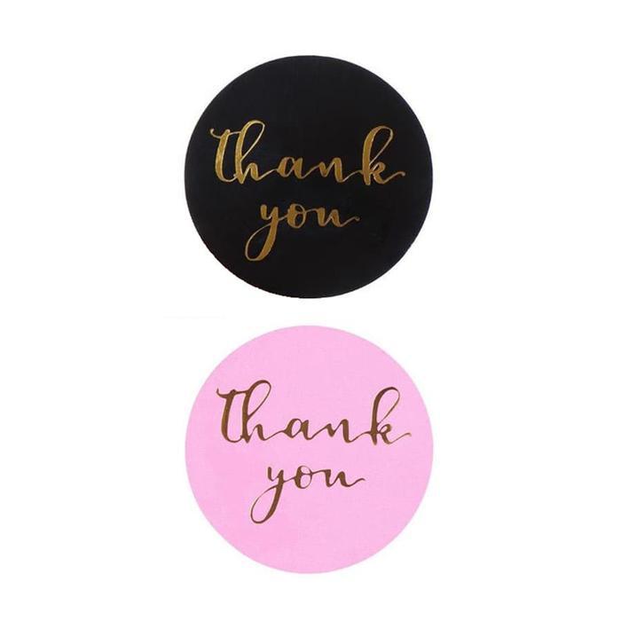 SIMPLE THANK YOU BLACK / PURPLE STICKER STIKER HADIAH GIFT PAKET LABEL