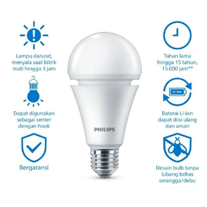 PHILIPS LED RECHARGEABLE 11W LAMPU EMERGENCY PUTIH 6500K 11 W 11 WATT RADIANTLINE BULB