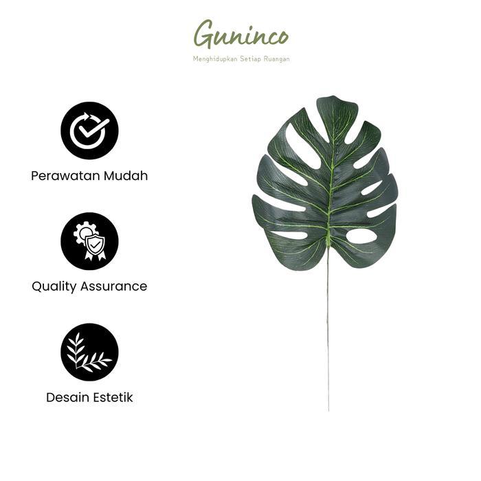 Daun Monstera 40 GUNINCO - Daun Hias Plastik - Daun Artificial Aesthetic - Daun Monstera Dekorasi -