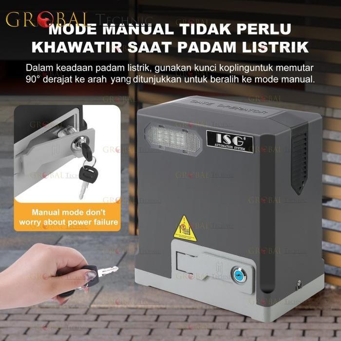 Bagus Automatic Sliding Gate Isg Wifi Led 1300Kg Ac Motor Magnetic / Mesin Pintu Pagar Otomatis
