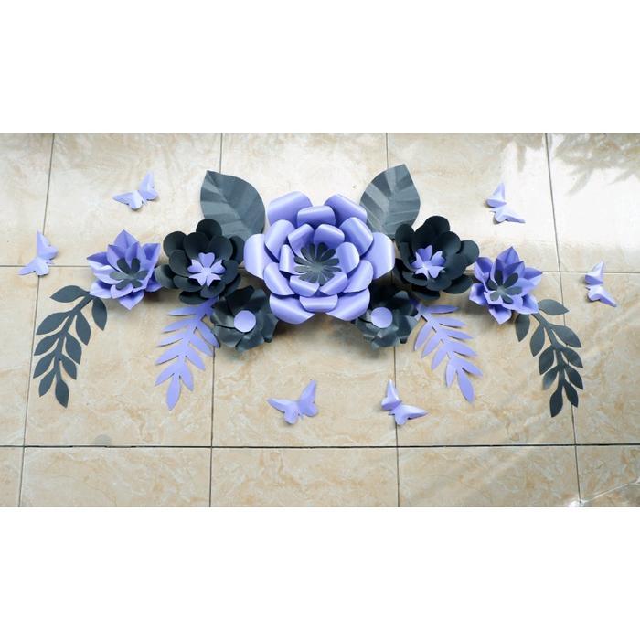 ready paper flower dekorasi bunga kertas backdrop lamaran karangan bunga papan murah wedding