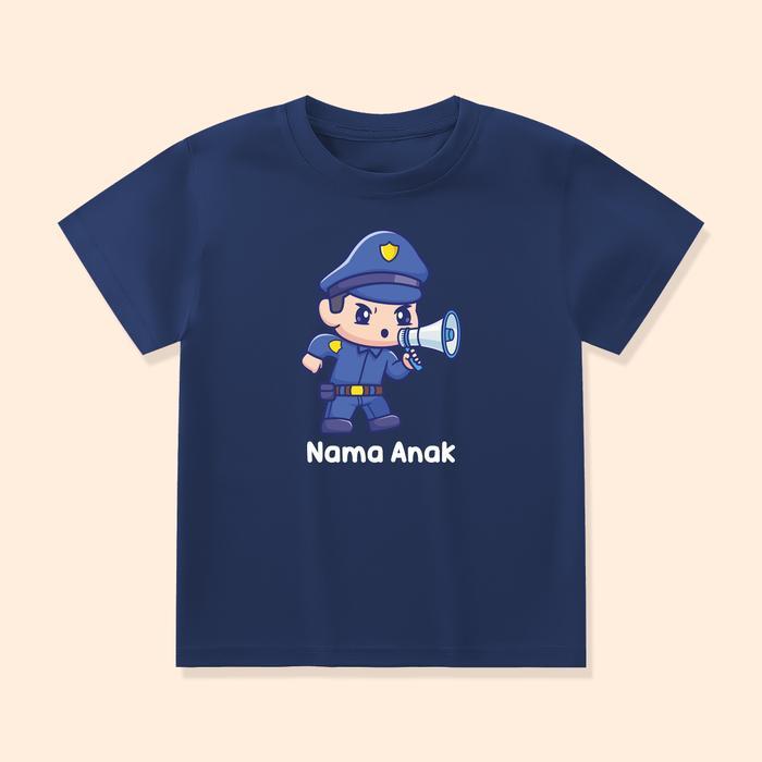Baju Kaos Anak Gambar Polisi Custom Nama Laki-laki Perempuan ANK-14 A