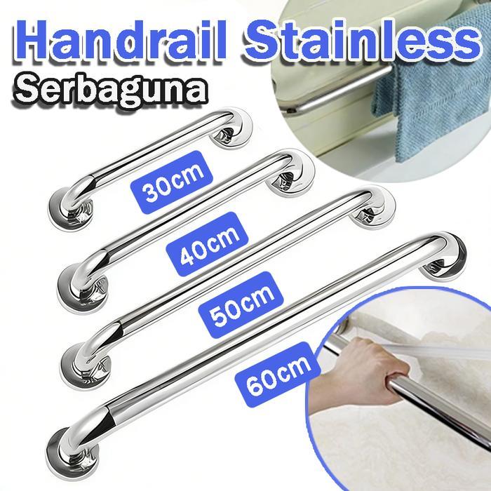 Pegangan Tangan Kamar Mandi 30/40/50/60cm Pegangan Kamar Mandi Stainless Steel Pegangan Toilet Kamar